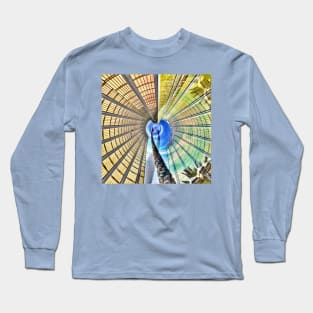 Whirling Building and Palms Abstract Long Sleeve T-Shirt